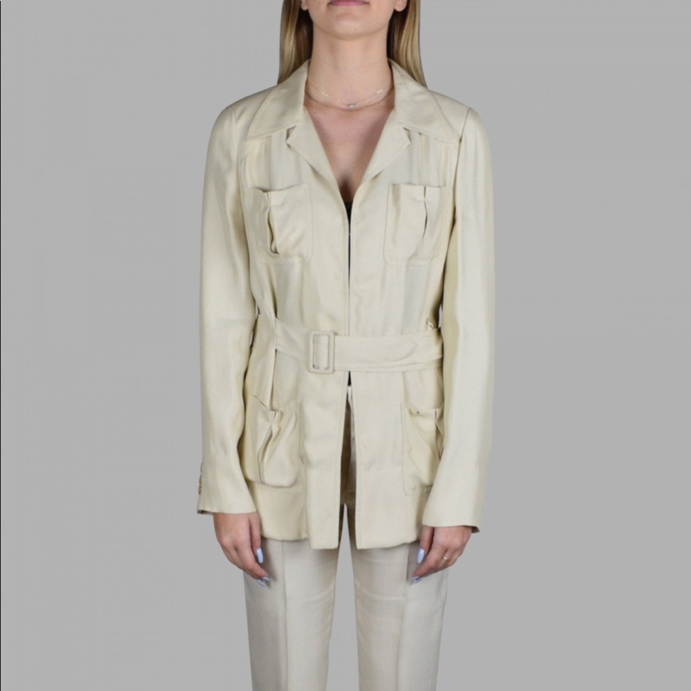 Prada Vintage Suit Blazer Beige 38 Courtney love